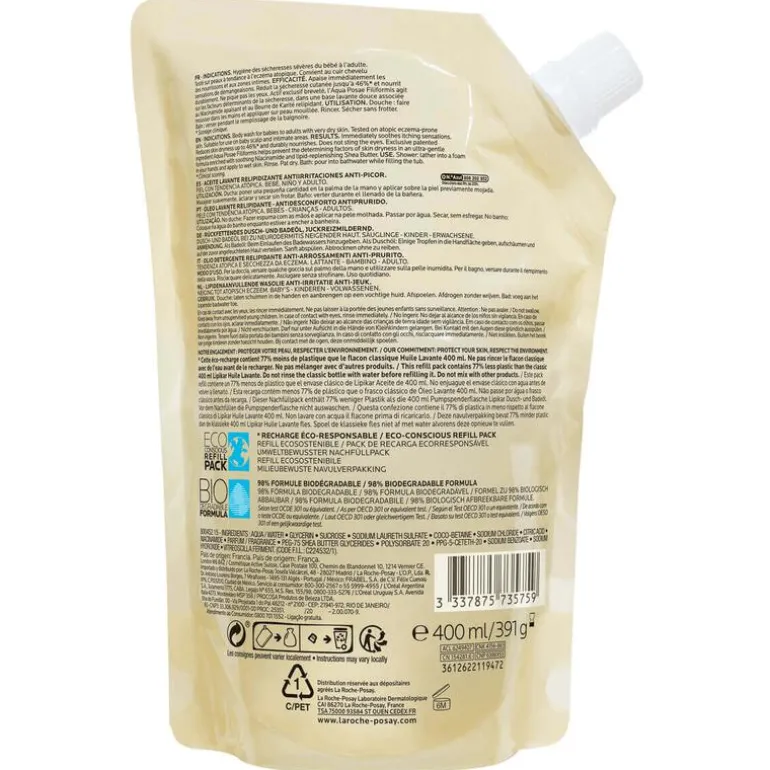 La Roche-Posay Lipikar Reinigingsolie AP+ Navulling 400ML