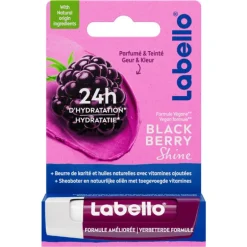 Labello Blackberry Shine Lippenbalsem 24u Hydratatie Bordeauxrood 1 Stuk