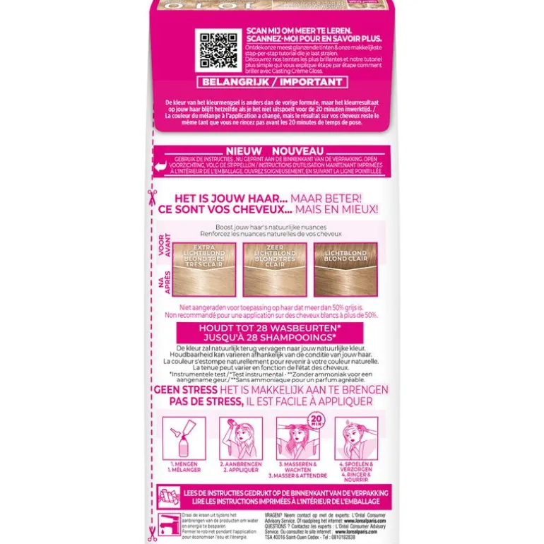 L'Oréal Paris Casting Crème Gloss Haarverf 1010 White Chocolate Extra Licht Asblond