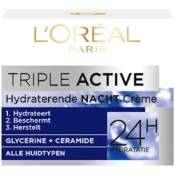 L'Oréal Paris Triple Active Hydraterende Nachtcrème 50 ML