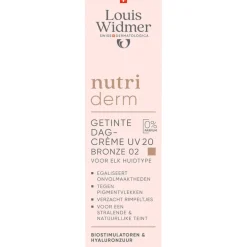 Louis Widmer Nutriderm Getinte Dagcrème UV SPF20 Bronze 02 Zonder Parfum 30 ML