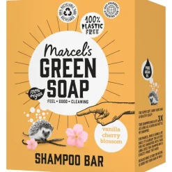 Marcel's Green Soap Vanilla & Cherry Blossom Shampoo Bar 90 GR