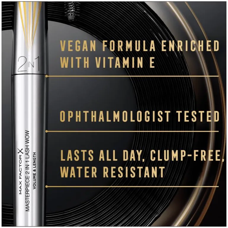 Max Factor Masterpiece 2In1 Lash Wow Mascara 01 Black