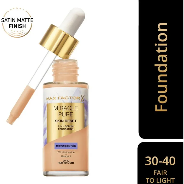 Max Factor Miracle Pure Serum Foundation 30-40 Fair To Light 30 ML