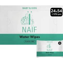 Naïf Plasticvrije Water Billendoekjes 24x54 stuks