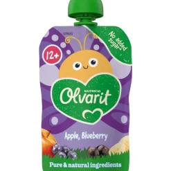 Olvarit Knijpfruit Appel Banaan Zwarte Bes 12M+ 100 gram