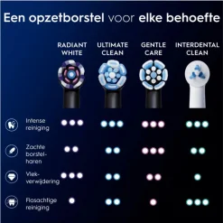 Oral-B iO Radiant White Opzetborstels Zwart 4 Stuks