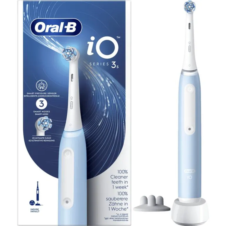 Oral-B iO 3S Blauwe Elektrische Tandenborstel By Braun - 1 stuk