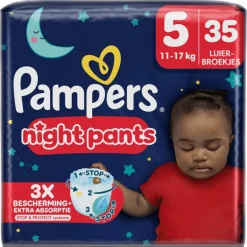 Pampers Baby Dry Night Pants Luierbroekjes Maat 5 11-17 KG 35 Stuks