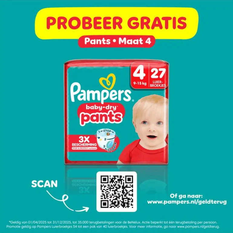 Pampers Baby Dry Pants Luierbroekjes Maat 4 9-15 KG 27 Stuks