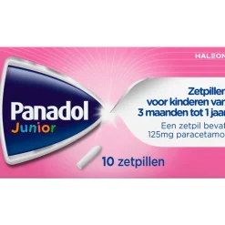 Panadol Junior Zetpillen 125 mg Paracetemol voor Kinderen van 3 maanden tot 1 jaar