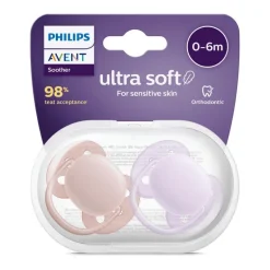 Philips Avent Fopspeen Ultra Soft 0-6M Double Pack, mixed - SCF091/39