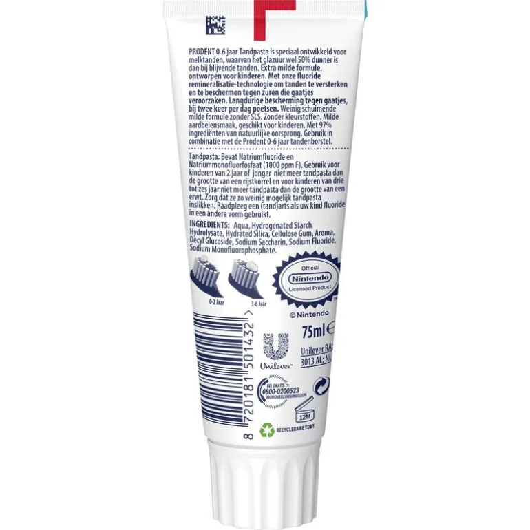Prodent Kids 0-6 jaar Mario Tandpasta 75 ML