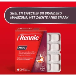 Rennie Anijs Kauwtabletten Bij Brandend Maagzuur 24 stuks