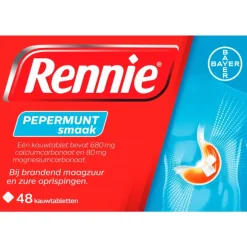 Rennie Pepermunt Kauwtabletten Bij Brandend Maagzuur 48 stuks
