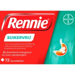 Rennie Suikervrij Kauwtabletten Bij Brandend Maagzuur 72 Stuks