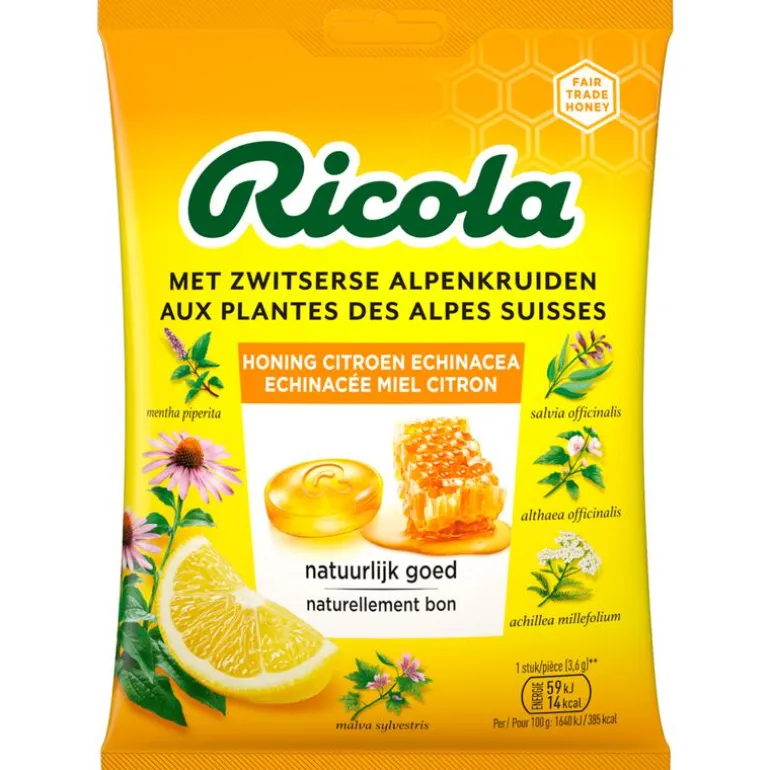 Ricola Honing Citroen Echinacea zakje 75 gram