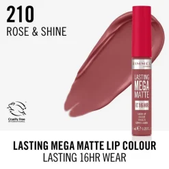 Rimmel London Lasting Mega Matte Liquid Lipstick 210Rose & Shine