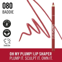 Rimmel London Oh My Plump! Lip Liner - Rood - 080 Baddie