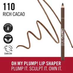 Rimmel London Oh My Plump! Lip Liner - Bruin - 110 Rich Cacao