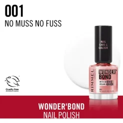 Rimmel London Wonder'Bond Care+Color Nagellak - Roze - 001 No Muss No Fuss