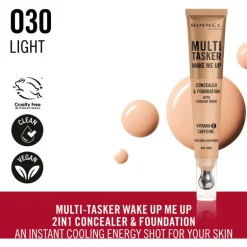 Rimmel Multi-Tasker Wake Me Up Concealer en Foundation 030 Light