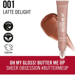 Rimmel Oh My Gloss Butter Me Up Lip Butter - Bruin - 001 Latte Delight