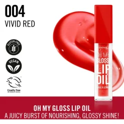Rimmel Oh My Gloss! Lip Oil 004 Vivid Red