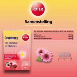 Roter Cranberry Vitamine C Echinacea 30 tabletten