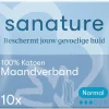Sanature 100% Katoenen Maandverband Ultra Normaal Zonder Vleugels 10 stuks