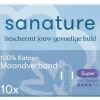 Sanature 100% Katoenen Maandverband Ultra Super Met Vleugels 10 stuks