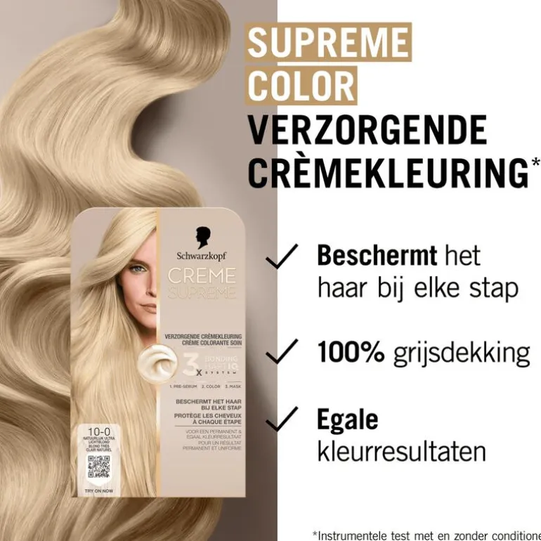 Schwarzkopf Creme Supreme Haarkleuring 10-0 Natuurlijk Extra Lichtblond
