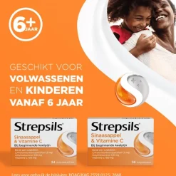 Strepsils Sinaasappel & Vitamine C Zuigtabletten 36 Stuks