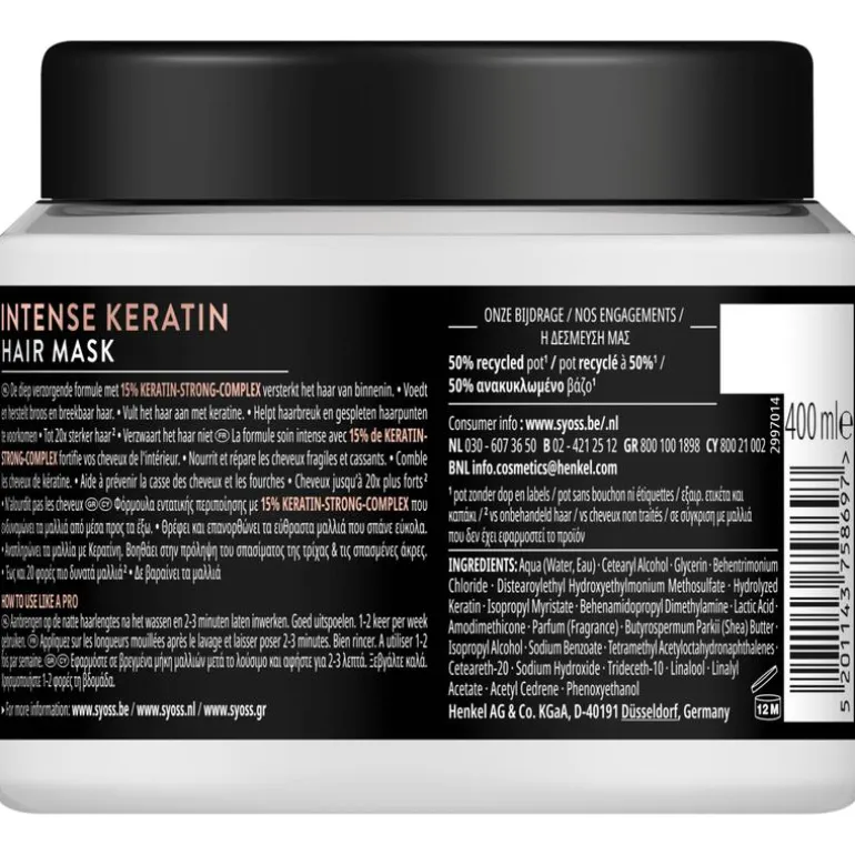 Syoss Intense Keratin Haarmasker 400 ML