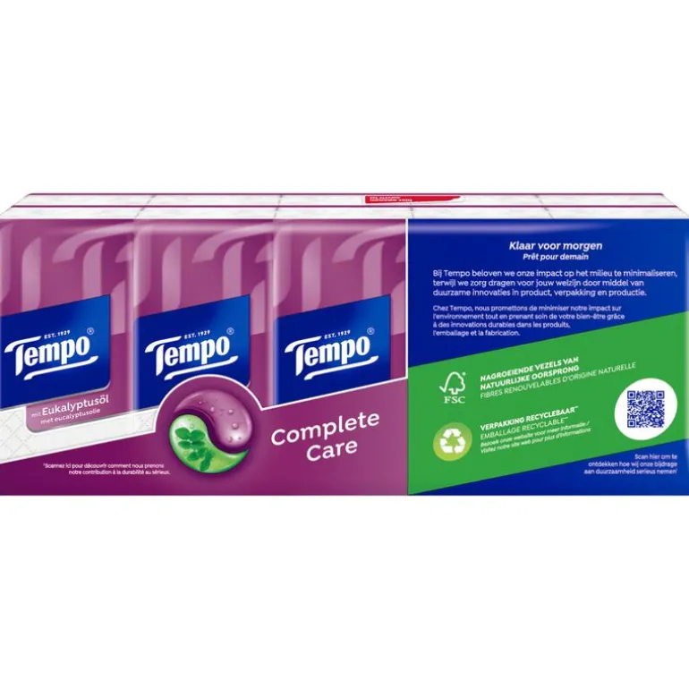 Tempo Complete Care 4-Laags Zakdoekjes 10 pakjes