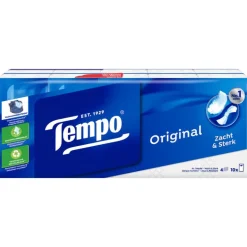 Tempo Regular 4-Laags Zakdoekjes 10 pakjes