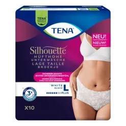 TENA Silhouette Plus Wegwerp Broekjes Wit Low Waist L 10 stuks