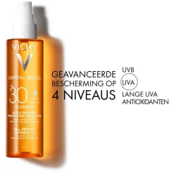 Vichy Capital Soleil Cell Protect Onzichtbare Zonnebrand Olie SPF30 200 ML