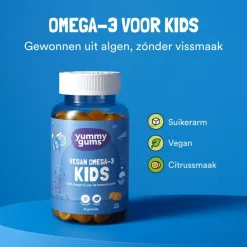 Yummygums Kids Vegan Omega-3 Suikerarm 45 stuks