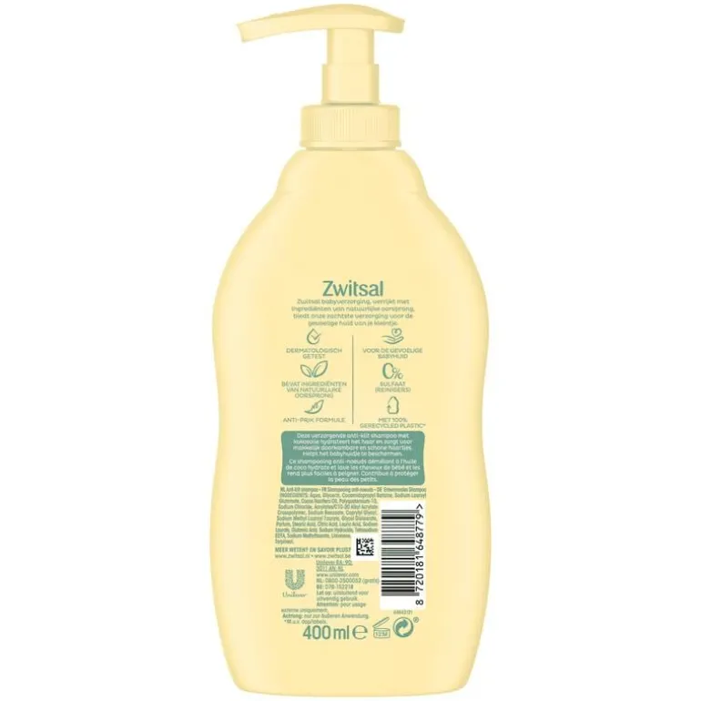 Zwitsal Shampoo Anti-Klit Baby Met Pompje 400 ML