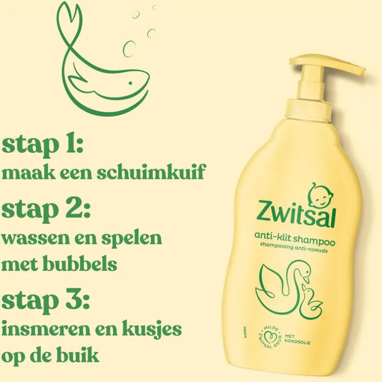 Zwitsal Shampoo Anti-Klit Baby Met Pompje 400 ML